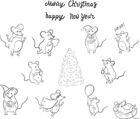 mouses animals set illustration om white background