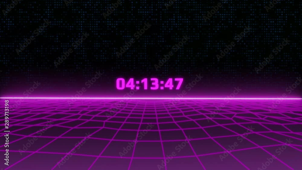 Leinwandbilder 4K Animation Abstract Wireframe Landscape Fly Through The Goal Idea Graphic Motion.  Glow Futuristic Geometric Structure Pattern 3D Rendering Seamless Loop Footage.