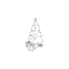 Christmass Tree and Gift Box Line