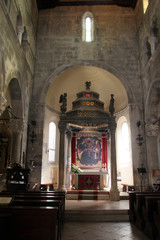 Fototapeta na wymiar Main altar in Saint Mark Church in Korcula, Korcula island, Croatia