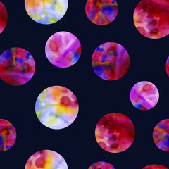 Obraz na płótnie Canvas planets, circles, multicolored seamless pattern. eps10 vector illustration