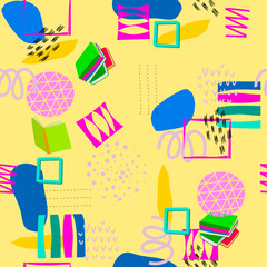 Yellow Geometric abstract seamless pattern