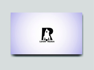 Rocket logo design on template
