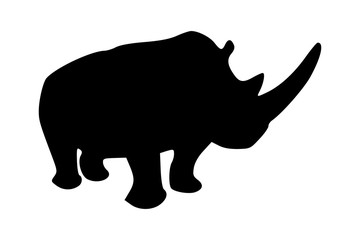 Black rhinoceros silhouette vector illustration