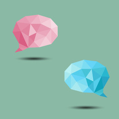 Polygon Bubble Conversation Icon on white background