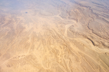 Aerial view of Libyan Desert - the northern and eastern part of the Sahara Desert near Cairo