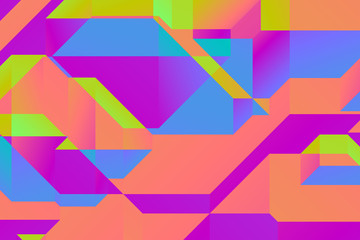 Modern geometric abstract background.  Bright colorful banner with a trendy gradient shapes