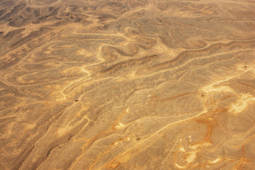 Aerial view of Libyan Desert - the northern and eastern part of the Sahara Desert near Cairo