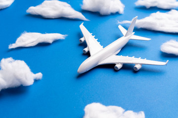 Airplane model for online ticket and tourism concept