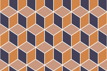 3d cubes seamless pattern ornament- 3d rendering background - Illustration