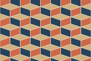 3d cubes seamless pattern ornament- 3d rendering background - Illustration