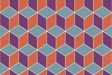 3d cubes seamless pattern ornament- 3d rendering background - Illustration