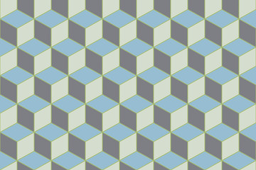 3d cubes seamless pattern ornament- 3d rendering background - Illustration