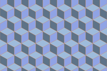3d cubes seamless pattern ornament- 3d rendering background - Illustration