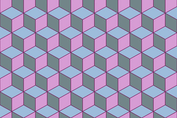 3d cubes seamless pattern ornament- 3d rendering background - Illustration