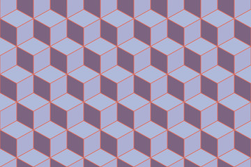 3d cubes seamless pattern ornament- 3d rendering background - Illustration