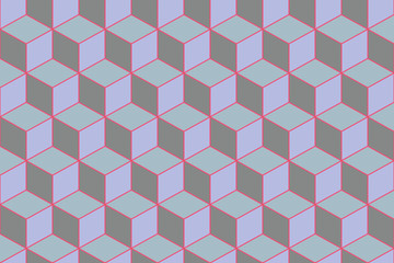 3d cubes seamless pattern ornament- 3d rendering background - Illustration