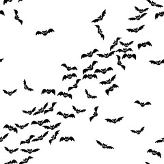 Fototapeta na wymiar Black and white seamless pattern with bats