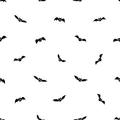 Black and white seamless pattern with bats