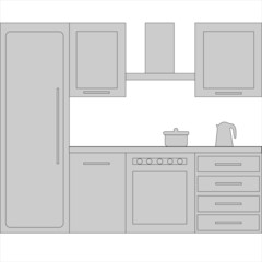 kitchen furniture in gray color