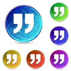 Quote icon digital abstract round buttons set illustration