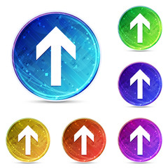 Up arrow icon digital abstract round buttons set illustration