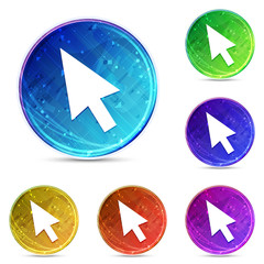 Cursor icon digital abstract round buttons set illustration