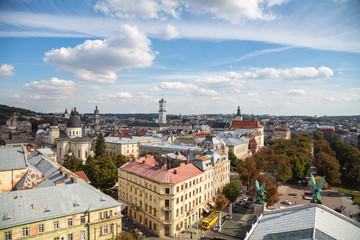 Panoramic view from roof of Lviv Opera House