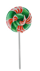 Hand drawn watercolor new year/christmas lollipop