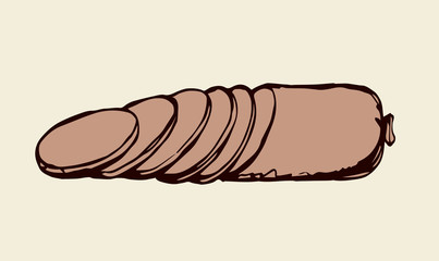 Sausage. Vector drawing