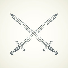 Old Epee. Vector drawing