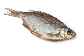 dried vobla on a white background