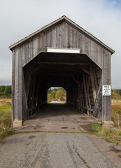 Historic 1905 covered bridge in New Brunswick, Canada.