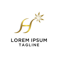 Letter H Flower Logo Design Template