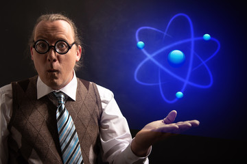 Professor or Teacher hat presenting Atom icon