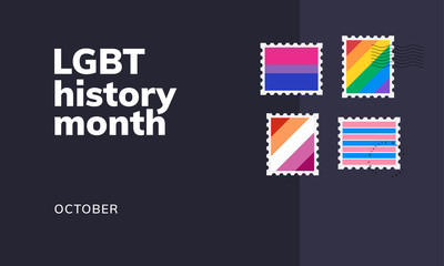 LGBT history month. Background, poster, postcard, banner design. - 289734910