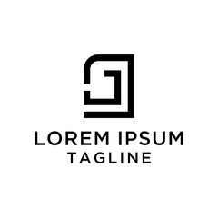 GJ Monogram Logo Design Vector