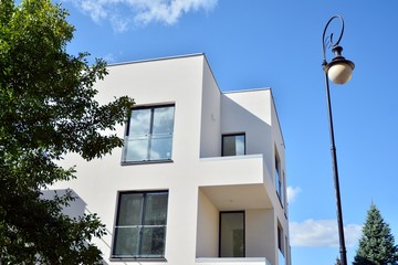 Modern European residential apartment buildings quarter. Abstract architecture, fragment of modern urban geometry.