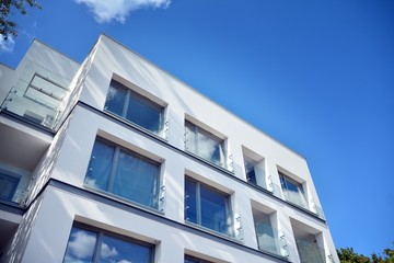 Modern European residential apartment buildings quarter. Abstract architecture, fragment of modern urban geometry.