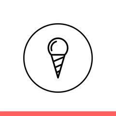 Ice cream vector icon, summer symbol