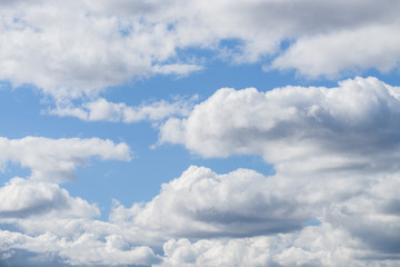 Clouds in the sky. Blue sky with white clouds, Nature background. 