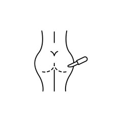 ass silicone line icon on white background