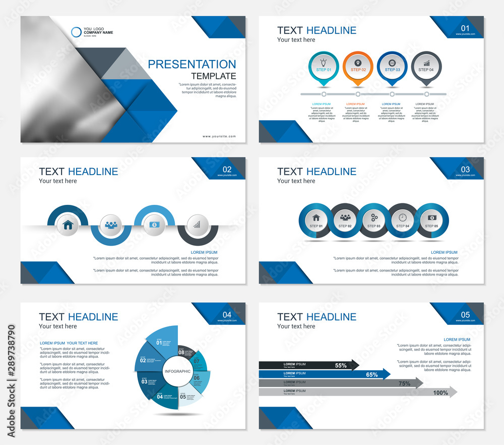 Wall mural template presentation slides background design