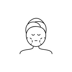 plastic surgery face line icon on white background