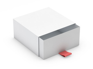 White box mock up isolated on white background. 3D