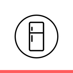 Refrigerator vector icon, freeze device symbol