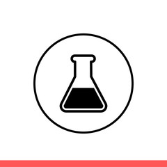 Test tube vector icon, chemistry symbol