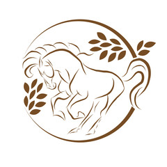 Vector illustration of a horse running gallop isolated on white background