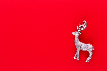 Christmas reindeer on pastel color background. Christmas or New Year minimal concept.