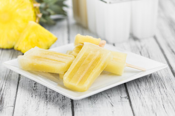 Pineapple Popsicles (selective focus)